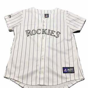 Colorado Rockies Jersey Women’s Medium Tulowitzki #2 White Pinstripe Baseball